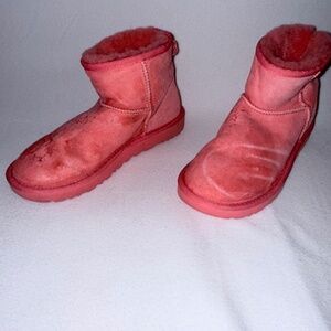 UGG Classic Mini II Pink SugarSole Sheepskin Boots Women’s 6 (1016222) Pre-Owned